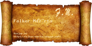 Felker Márta névjegykártya